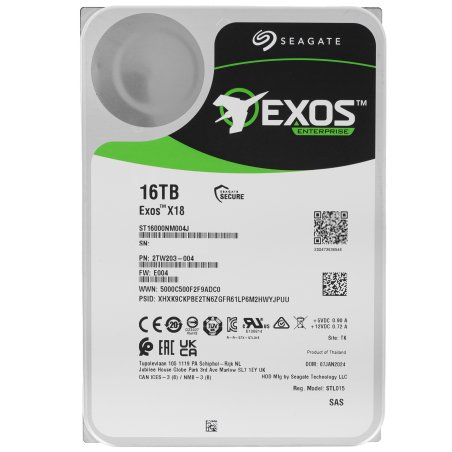 Жесткий диск Seagate HDD Server Exos X18 HDD 512E/4KN (3.5'/ 16Tb/ SAS 12Gb/s / 7200rpm)
