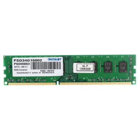 Оперативная память Patriot Signature PSD34G16002, DDR3, 4GB (1x4 GB), 1600 MHz, CL11