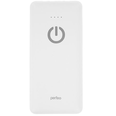 Портативный аккумулятор Powerbank Perfeo ABSOLUTE 10000mah In Micro usb,USB /Out USB,Micro usb,Type-C,Lightning, 2.1А/ белый (PF_B4879)