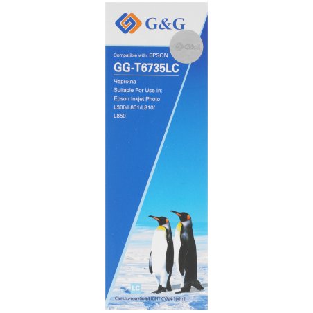Чернила G&G GG-T6735LC светло-голубой100мл для Epson L800, L805, L810, L850
