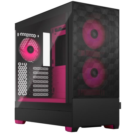Компьютерный корпус без блока питания Fractal Design Pop Air RGb Magenta Core TG Clear Tint, Midi-Tower, 3x120мм RGb, 2xUSB-A 3.2 ATX, mATX, mITX черный/магента