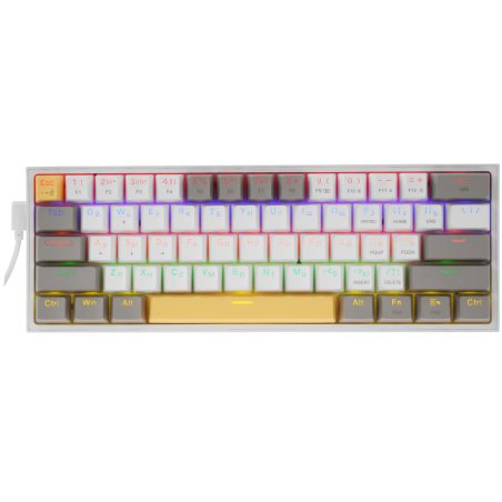 Клавиатура проводная REDRAGON Fizz RU,Rainbow,бежевый/желтый,red свитч