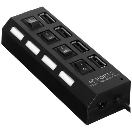 USB-хаб Smartbuy (SBHA-7204-B) USB 2.0 хаб 4 порта, черный