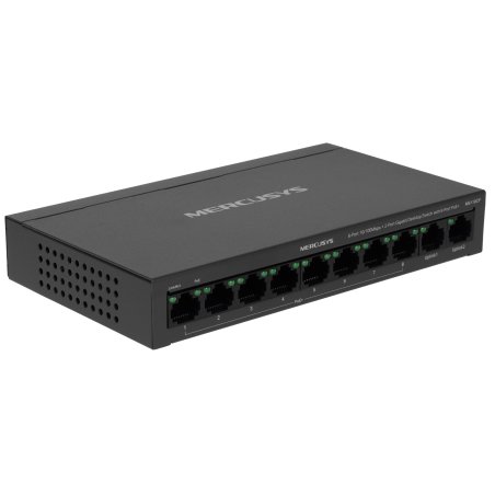 Настольный коммутатор Mercusys MS110CP с 8 портами PoE+ 10/100 Мбит/c и 2 гигабитными портами