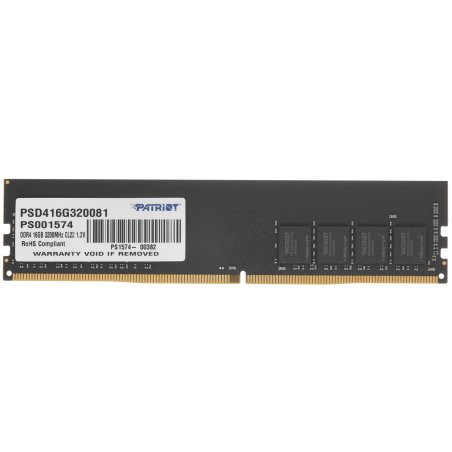 Оперативная память Patriot Signature, DDR4, 16Gb (1x16 Gb), 3200 MHz, CL22, DIMM