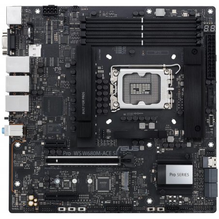Материнская плата ASUS Pro WS W790E-SAGE SE, LGA4677, Intel W790, 8xDDR5 (ECC), 3xM.2, 2xSlimSAS, 8xSATA, 7xPCIe 5.0, 2x10Gb LAN, 1xUSB 3.2 Gen 2x2 (Type-C), 5xUSB 3.2 Gen 2 (Type-A + Type-C), 2xUSB 2.0, 5x3.5 мм, 7.1, EATX