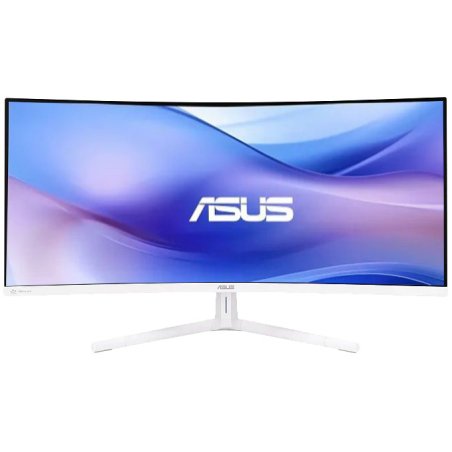 Монитор 34" ASUS VU34WCIP-W VA 3440x1440, 100 Гц, 1 мс, 21:9, 300 кд/м², HDMI 2.0, DP 1.4, USB-C (65 Вт), 3.5 Jack, USB Hub (4x USB 3.0), HDR10, изогнутый экран (1500R), динамики (2x2 Вт), белый