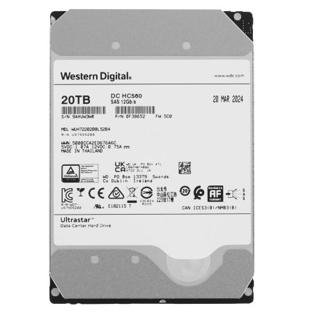 Жесткий диск Western Digital HDD SAS Server 20Tb Ultrastar DC HC560 7200 12Gb/s 512MB 1 year warranty