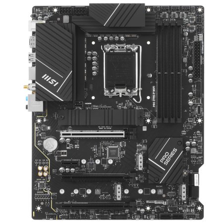 Материнская плата MSI PRO Z790-P WIFI, LGA 1700, Intel Z790, 4xDDR5, 6xSATA, 4xM.2, 1xPCIe 5.0 x16, 1xPCIe 4.0 x16, 1xPCIe 3.0 x16, 1xPCIe x1, 1xHDMI, 1xDP, 1x2.5Gb LAN, 4xUSB-A 2.0, 2xUSB-A 3.2 Gen 1, 1xUSB-A 3.2 Gen 2, 1xUSB-C 3.2 Gen 2x2, 6x3.5мм, 7.1,
