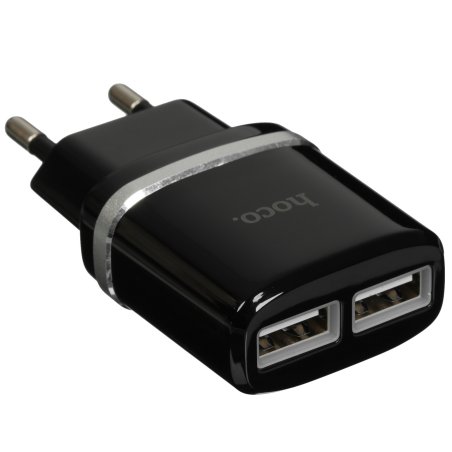 Сетевое зарядное устройство C12 Smart dual USB charger, черный
