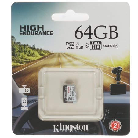 Флеш карта microSD 64Gb Kingston microSDНC Class 10 A1 UHS-I Endurance 95R/30W Card Only