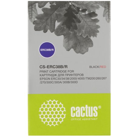 Картридж матричный Cactus CS-ERC38B/R черный/красный для Epson ERC 30/34/38, UT2000/4000
