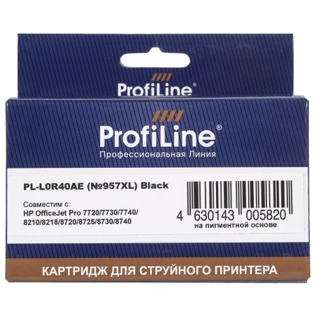 Картридж струйный ProfiLine PL-L0R40AE (957XL) для принтеров HP OfficeJet Pro 7720/7730/7740/8210/8218/8720/8725/8730/8740 с чернилами на пигментной основе Black 10,5 мл