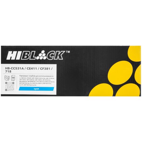 Картридж лазерный HP CLJ CP2025/CM2320/Canon LBP7200 (Hi-Black) CC531A/№ 718, C, 2,8K