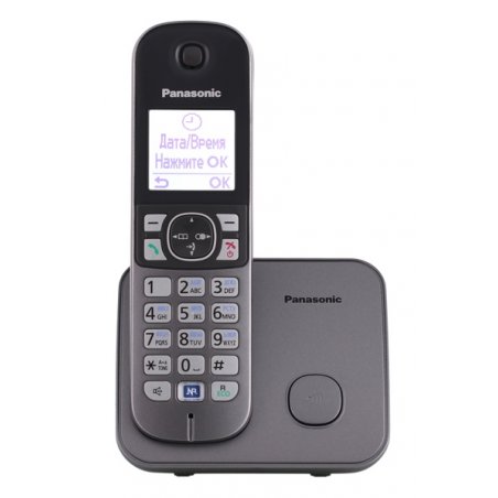 Телефон беспроводной (DECT) Panasonic KX-TG6811RUM (серебристый) Беспроводной DECT,40 мелодий,телефонный справочник 120 зап.