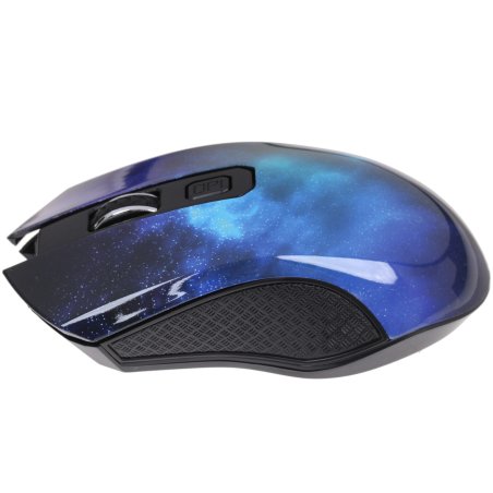 Мышь беспроводная Qumo Office M27 Universe синий, 1600 dpi, радиоканал, USB, кнопки - 4