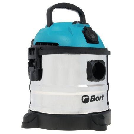Строительный пылесос Bort BSS-1015 голубой/серебристый, 285/1250 Вт, уборка сухая/влажная, пылесборник контейнер, 15 л