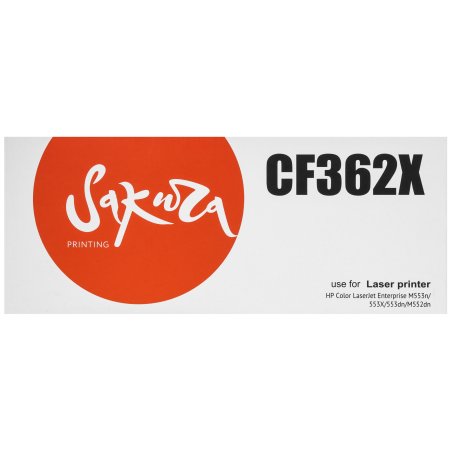 Картридж лазерный Sakura CF362X для HP Color LaserJet Enterprise M553n/553X/553dn HP Color LaserJet Enterprise M552dn, желтый, 9500 к.