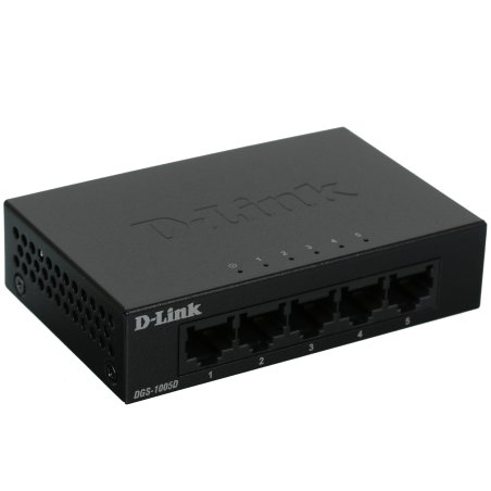Неуправляемый коммутатор D-Link DGS-1005D/R1A с 5 портами 10/100/1000Base-T