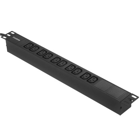 Блок розеток горизонтальный ExeGate ServerPro PDU-19H005 Al-10C13-EU3, 19", 1U, Алюминий, 10 IEC 320 C13, кабель с евровилкой VDE-250V-16A-3*1.5мм2, 3 метра, черный