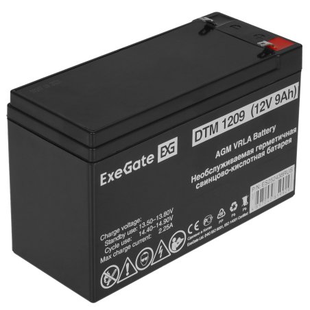 Батарея ExeGate ES252438RUS DTM 1209/EXS1290 (12V 9Ah 1234W) клеммы F1