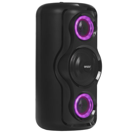 Портативная аудиосистема Ginzzu GM-206 Bluetooth (V5,0), встроенный аккумулятор Li-Ion,12В /12000мА·ч, мощность по RMS 240Вт