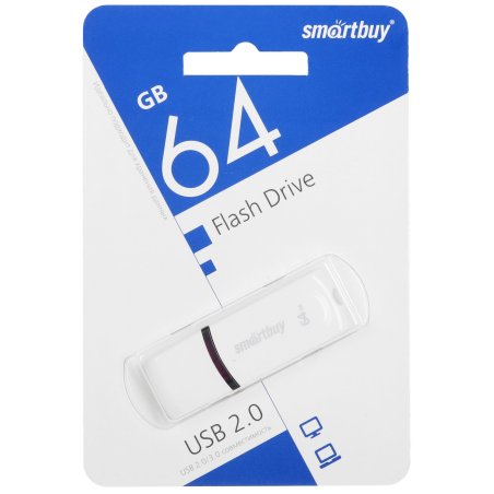 Флешка USB R/W 2.0 64Gb Smartbuy Paean белый
