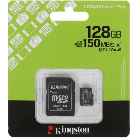 Флеш карта microSDXC 128Gb Kingston SDCS3/128Gb Canvas Select Plus + adapter