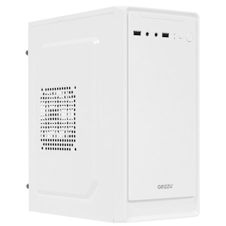 Компьютерный корпус MiniTower Ginzzu B185 White mATX,2xUSB 2.0, белый,w/o PSU, w/o fan (Ginzzu B185)