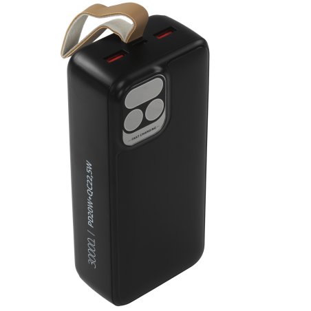 Портативный аккумулятор Perfeo Powerbank Atomic Age 30000 mAh/LED дисплей/PD + QC 3.0/Type-C/2 USB/Выход: 5A, max 22.5Wчерный (PF_E1478)