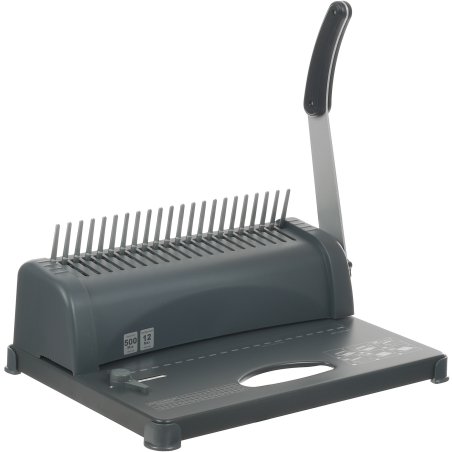 Переплетчик ГЕЛЕОС БП-12 на пластиковую пружину, А4, ручная перфорация 12 листов, переплет макс до 500 л., глубина перфорации 3,5-5,5 мм