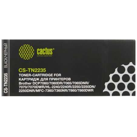 Картридж лазерный Cactus CS-TN2235 черный (1200 стр.) для Brother DCP7060/7060DR/7065/7065DNR/7070/7070DWR/HL-2240/2240R/2250/2250DN/2250DNR/MFC-7360/7360NR/7860/7860DWR