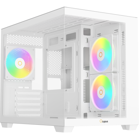 Корпус Ocypus Gamma C54 WH ARGB, Mini-Tower, белый, 3 x 120 мм