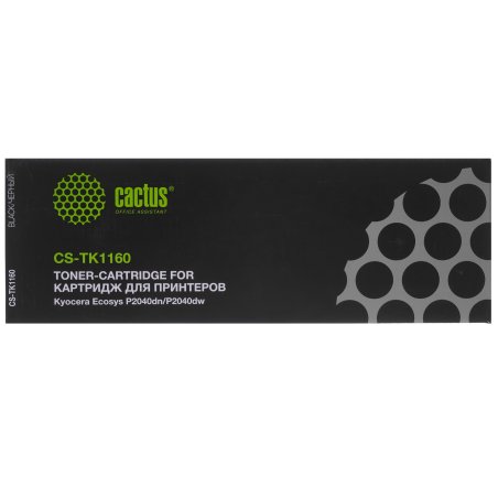 Картридж лазерный Cactus CS-TK1160 черный (7200 стр.) для Kyocera Ecosys P2040dn/P2040dw