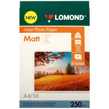 Фотобумага Lomond 250 г/м2 А4 односторонняя матовая 50 л.