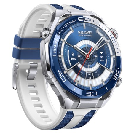 Умные часы Huawei Watch Ultimate 2 MCH-AL00, 1.5" AMOLED, Wi-Fi, Bluetooth, NFC, 20 ATM, титан / синий / белый