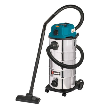 Строительный пылесос Bort BSS-1640-STORM синий, 270/1600 Вт, уборка сухая/влажная, пылесборник мешок/контейнер, 40 л