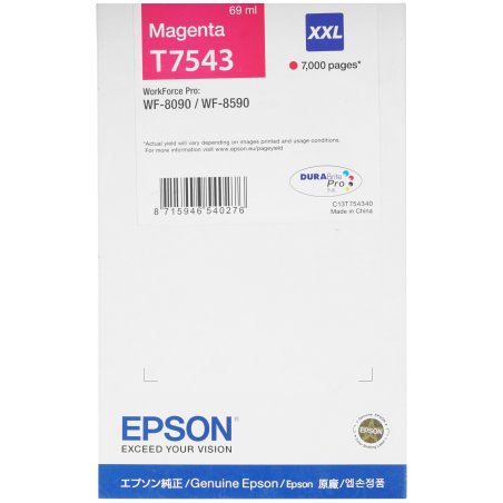 Картридж струйный Epson T7543 пурпурный экстраповышенной емкости для WF-8090/8590