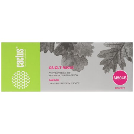 Картридж лазерный Cactus CS-CLT-M504S пурпурный (1800 стр.) для Samsung CLP 415N/ CLX 4195FW/ 4195FN