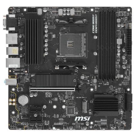 Материнская плата MSI B550M PRO-VDH WIFI, AM4, AMD B550, 4xDDR4, 4xSATA, 2xM.2, 1xPCIe 4.0 x16, 2xPCIe x1, 1xDisplayPort, 1xHDMI, 1xVGA, 1x 1Gb LAN, 2xUSB 2.0, 4xUSB 3.2 Gen 1, 3x3.5 мм, 7.1, mATX