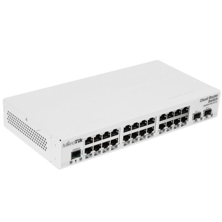 Коммутатор Mikrotik CRS326-24G-2S+IN with 800 MHz CPU, 512MB RAM, 24xGigabit LAN, 2xSFP+ cages, RouterOS L5 or SwitchOS (dual boot), desktop case, PSU