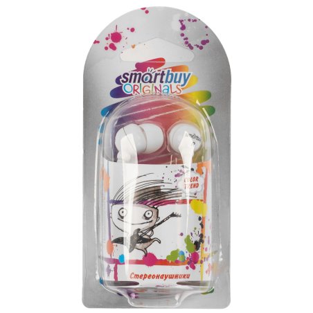 Внутриканальные наушники Smartbuy® COLOR TREND, белые (арт. SBE-1200)/320