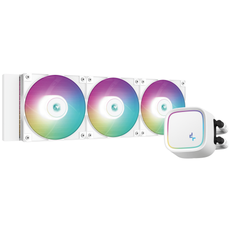 Система жидкостного охлаждения DEEPCOOL LT520 WH белый, 120 мм, алюминий/медь, 2250 об/мин, 32.9 дБ, 3 pin, 280 Вт