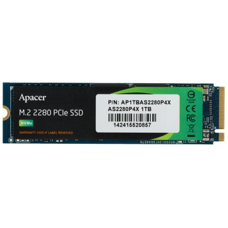 Накопитель SSD Apacer 1Tb, M.2 2280 AS2280P4X, PCIe 3.0 x4, NVMe, R/W 2100/1700