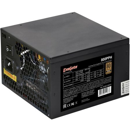 Блок питания ExeGate 800PPH (EX282156RUS), 800Вт, 80 PLUS Bronze, 120мм, черный