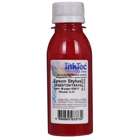 Чернила Epson SX425/T26/TX419, E0013 (InkTec) BK pigm, 0,5л