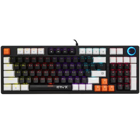 Клавиатура проводная Defender Hawk GK-418, USB, черный/белый
