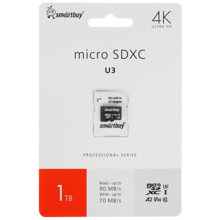 Карта памяти Smartbuy MicroSDXC 64Gb Class 10 , адаптер в комплекте