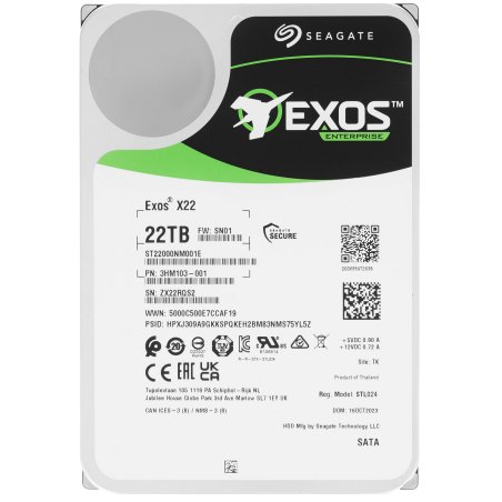 Жесткий диск HDD Seagate Exos X22 22Tb 7200rpm SATA 512Mb 3.5"