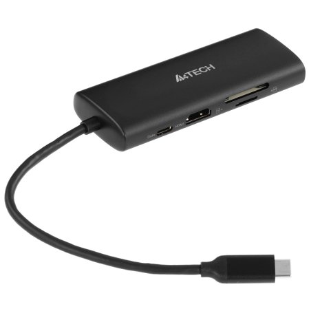 Разветвитель USB-C A4Tech DST-80C 2порт. серый